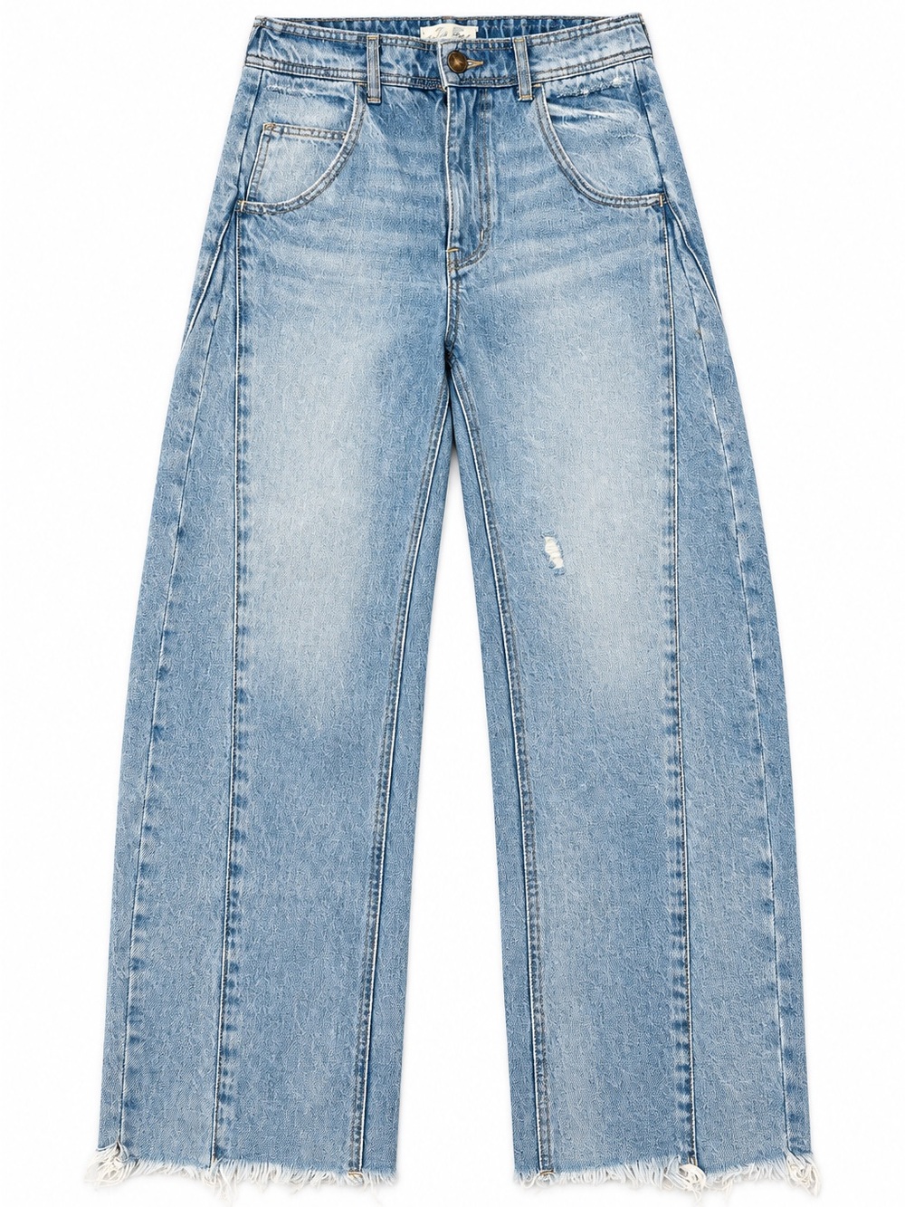 Free People We The Free barrel Leg Jeans Light Wash Size 25 cotton